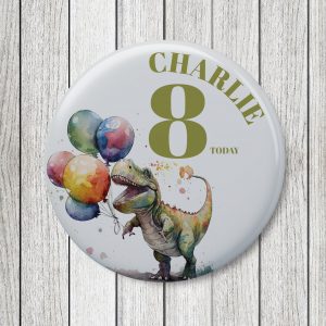 Dinosaur Age Birthday Badge 58mm